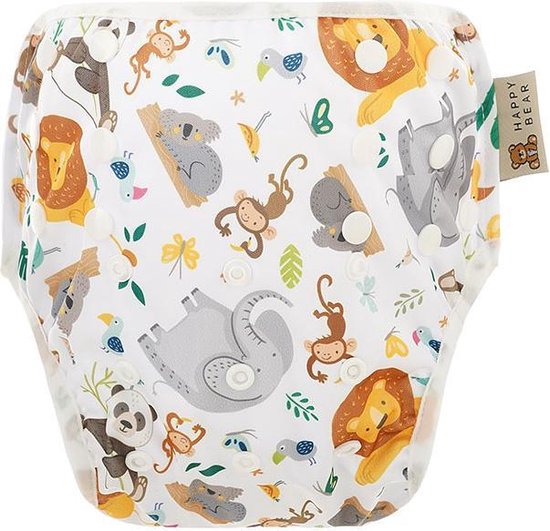HappyBear - Zwemluier Wilde Dieren | 0-3 jaar - Wasbaar - Onesize