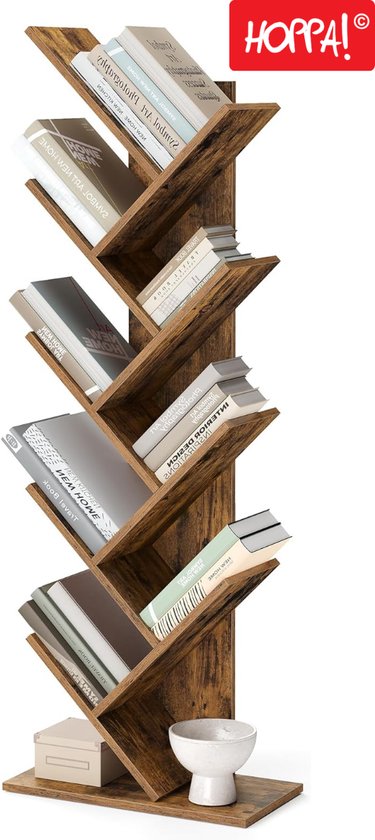 Hoppa! - Boekenkast - Vintage Bruin - Metaal - 50 x 25 x 142 cm (B x D x H)
