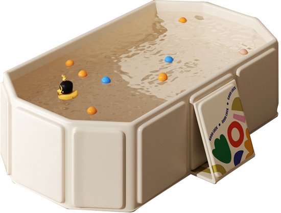 Inklapbaar bad - Opvouwbaar Baby badje - Opvouwbaar badje met aftappluggen - 75*45*25cm - Draagbaar kinderbadje - Gemakkelijk op te bergen - Sterke isolatie - Badje geschikt voor thuis, camper en op reis - Wit