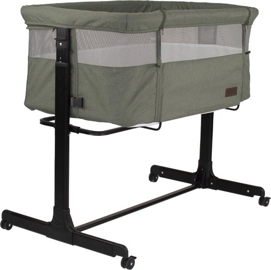 Novi Baby® Goodnight Co-Sleeper - Wieg - Groen Melange - Verstelbaar frame