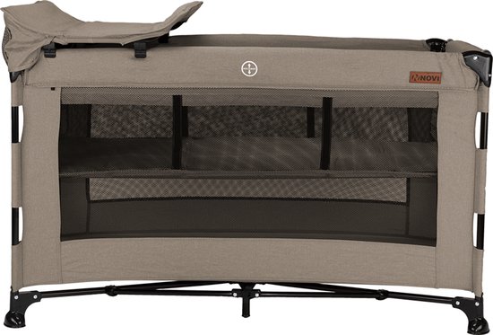 Novi Baby Nora Luxe Campingbed - Hazel/Zwart - reisbed - Inclusief transporttas - Inclusief verschoonblad -Inclusief bodemverhoger