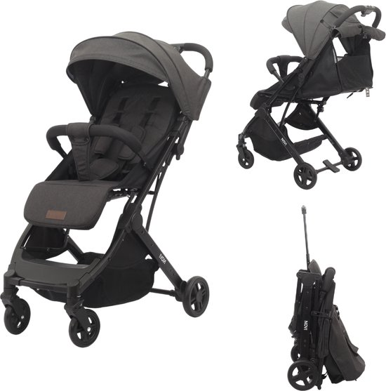 Novi Baby® Travel Go Buggy - Zwart Melange - afneembare wielen