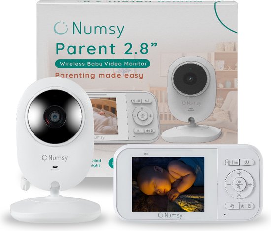 Numsy Babyfoon met Camera - Baby Monitor met VOX - Nachtzicht - Babyphone met Temperatuurweergave - Baby Monitor Uitbreidbaar tot 4 camera's