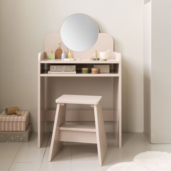 Petite Amélie Kaptafel Belle – Make up tafel met stoel & spiegel – Met ruim opbergvak – Ook te gebruiken als bureau