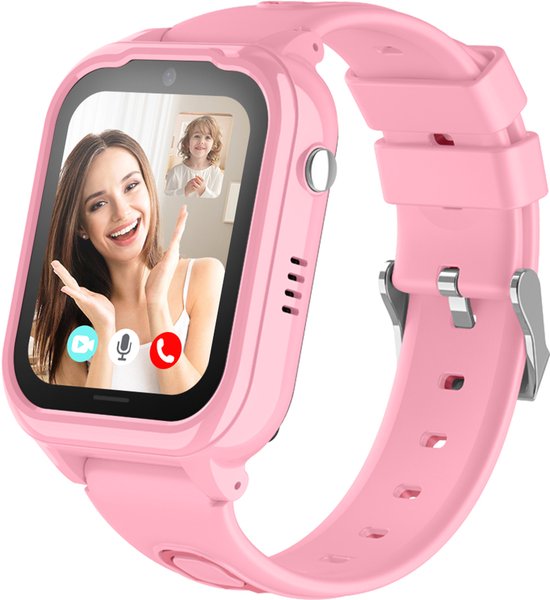 Protectly® GPS Horloge Kind Met Simkaart - SOS-Knop - Smartwatch Kinderen - Smartwatch Kind - GPS Tracker Kind - 4G - Videobellen - HD Camera - Whatsapp en SMS - Elke polsmaat - Incl. Simkaart