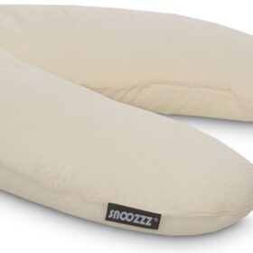Snoozzz Zwangerschapskussen Zijslaapkussen Lichaamskussen - 185 cm - microparel vulling - luxe draagtas - wasbare hoes - Champagne