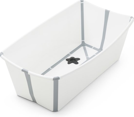 Stokke Flexi Bath, Wit - Opvouwbaar babybadje - Lichtgewicht, duurzaam en gemakkelijk op te bergen - Handig voor thuis of op reis - Geschikt voor pasgeborenen en baby's