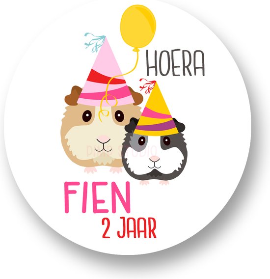 Traktatiestickers - Cavia - Gepersonaliseerd - Sluitstickers - Kinderfeest Traktatie - Uitdelen - Uitdeeltraktatie - Traktatiestickers met naam en leeftijd Pimp Studio
