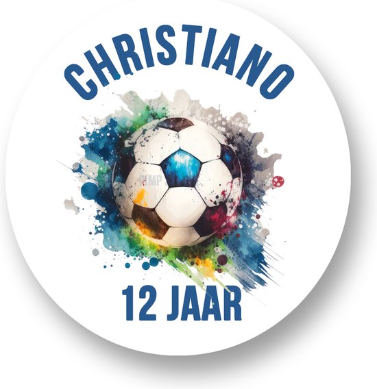 Traktatie Stickers Met Naam en Leeftijd -Voetbal* - Gepersonaliseerd - Sluitstickers - Kinderfeest Traktatie - Uitdelen - Uitdeeltraktatie -Traktatiestickers Pimp Studio