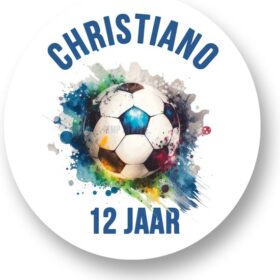 Traktatie Stickers Met Naam en Leeftijd -Voetbal* - Gepersonaliseerd - Sluitstickers - Kinderfeest Traktatie - Uitdelen - Uitdeeltraktatie -Traktatiestickers Pimp Studio