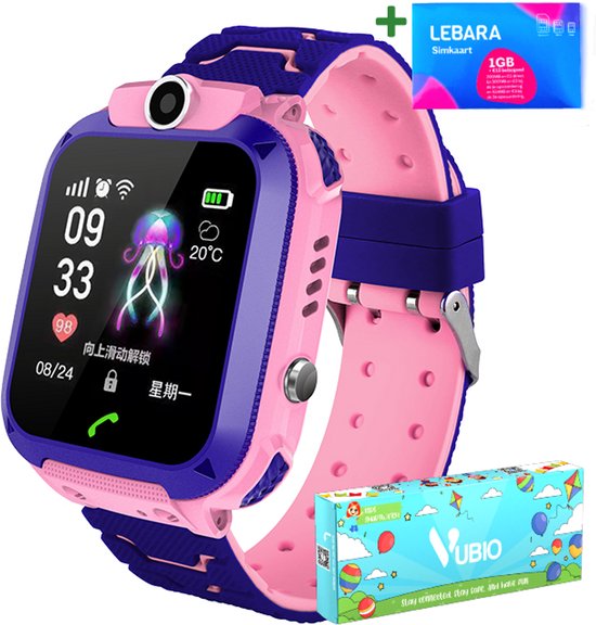 VUBIO Kinder Smartwatch Roze - Inclusief Simkaart - Bellen - Camera
