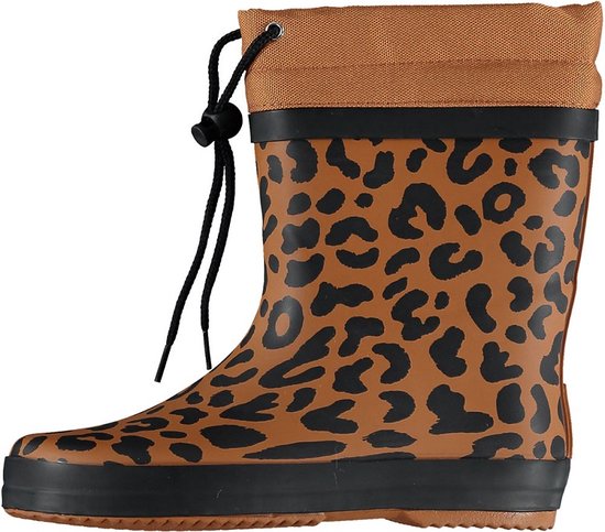 XQ Footwear - Regenlaarzen - Met Voering - Panterprint - Bruin - Zwart - Maat 35/36