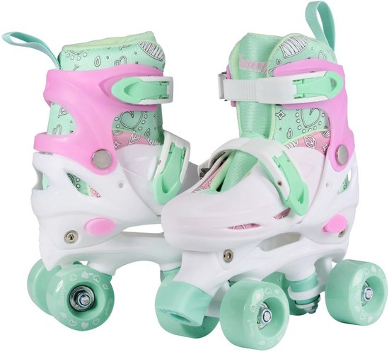 Champz Kinder Rolschaatsen – Pastel Groen/Roze – 31-34 EU – Verstelbaar