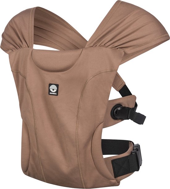 Dooky Baby Draagzak en Baby Draagdoek in één - Hybrid Baby Carrier Be One Mocha - Draagzak baby vanaf geboorte 56-74 CM - Draagdoek Baby Newborn - Ergonomische draagzak - Babydraagzak