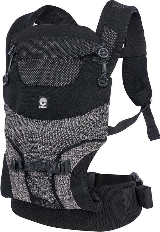 Dooky Draagzak Baby - Baby Carrier Terra Nova Black - Kinderdrager - Draagzak Peuter en Baby 3,5-15 kg - Ergonomische M-positie - Rugdrager - Verstelbaar en Ademend - Draagzakken - Babydraagzak