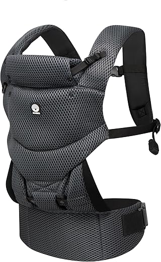 Dooky Urban Comfort ergonomische draagzak (geschikt vanaf geboorte 0-3 jaar en 3,5-15 kg, ademend materiaal, drie verschillende draagmogelijkheden), kleur: Grijs saffier
