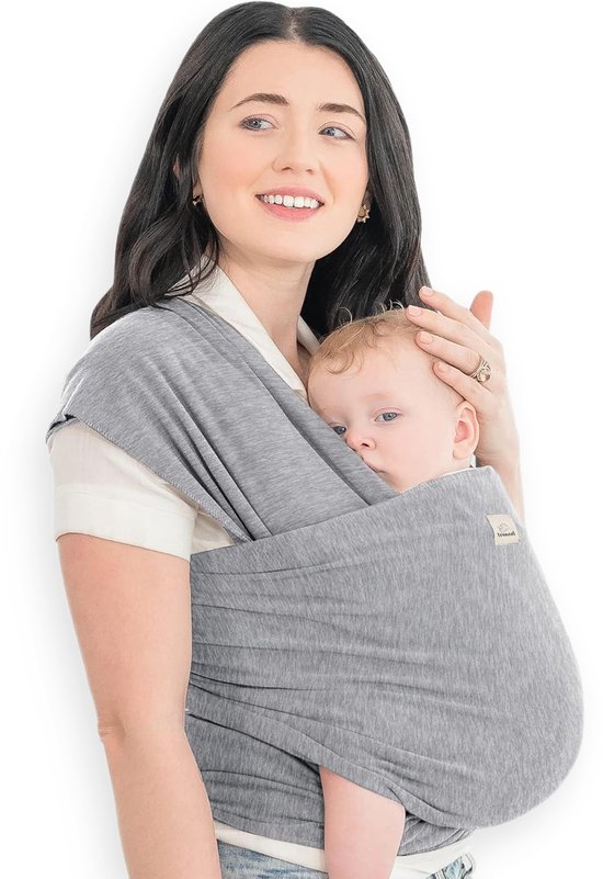 Frummel Baby Draagdoek Grijs - Draagzak - Baby Wrap - Baby carrier - Draagdoek geweven - Baby 0-36 maanden - Newborn