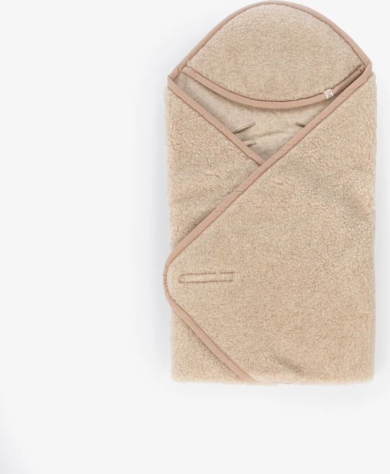 KiCo Label 100% merinowol wikkeldeken - Natur -heerlijk zacht - babydeken- wollen babydeken -maxicosy openingen