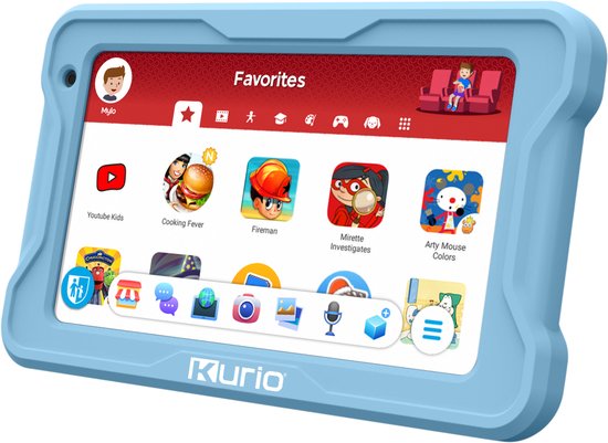 Kurio TAB Lite - Kindertablet - 7 Inch - 32GB - Veilige Tablet - Ouderlijk Toezicht - Android 13 GO - Blauw