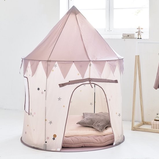 Petite Amélie Speeltent Meisjes Roze - Speelhuisje als klein Sprookjeskasteel - Kindertent met Bodem - Snel Opzetten & Opbergen via Pop-up Mechanisme