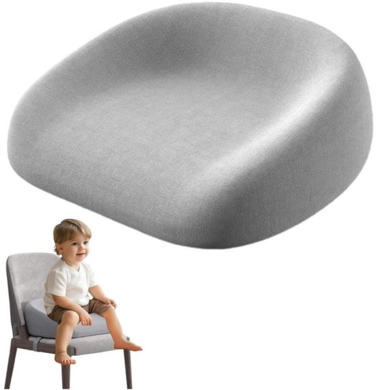 Peuterstoelverhoger - Zitverhoger - Stoelverhoger - 8cm - Vierkant verwijderbaar verhogerkussen - Antislipontwerp - Verstelbare veiligheidsriem - Kinderstoelkussen - Kinderzitjekussen