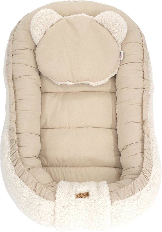 Soosie - Baby Nestje - Babynestje - Zacht en Veilig - Dubbelzijdig Teddy Katoen