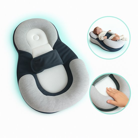 STARSTEPS® - Babynestje - Babynest - Ademend & Veilig - Anti Reflux - Incl. Matras - Wasbare hoes - 60×40×18 cm