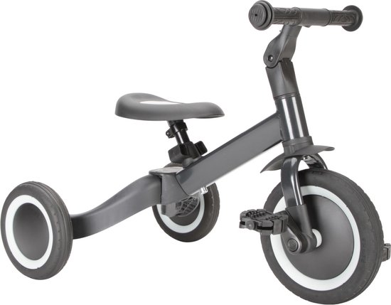 Topmark 4 in1 Driewieler - Loopfiets - Balance Bike - Kaya - Grijs