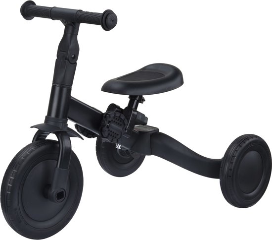 Topmark 4 in1 Driewieler - Loopfiets - Balance Bike - Kaya - Zwart - 2025