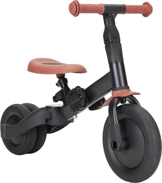 Topmark 4 in1 Driewieler - Loopfiets - Balance Bike - Kaya - Zwart-Bruin - Sinterklaas cadeau