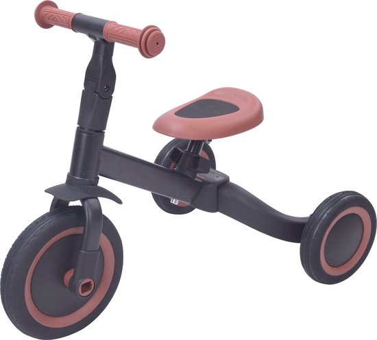Topmark Kaya - 4 in1 Driewieler - Loopfiets - Balance Bike - Zwart-Bruin