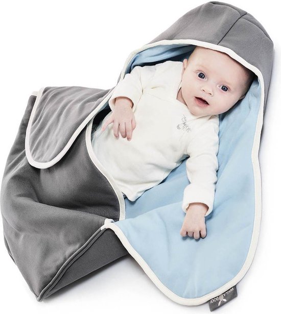 Wallaboo Babydeken Coco - handige wikkeldeken en wrapper - 100% puur katoen - 70 * 90 cm - Grijs