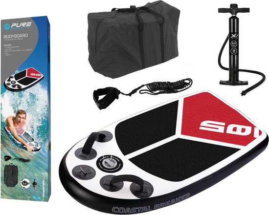 XQMax Bodyboard - Red Edition - 105x60x10 cm - Opblaasbaar - Bodyboard Kids - Bodyboard Volwassenen