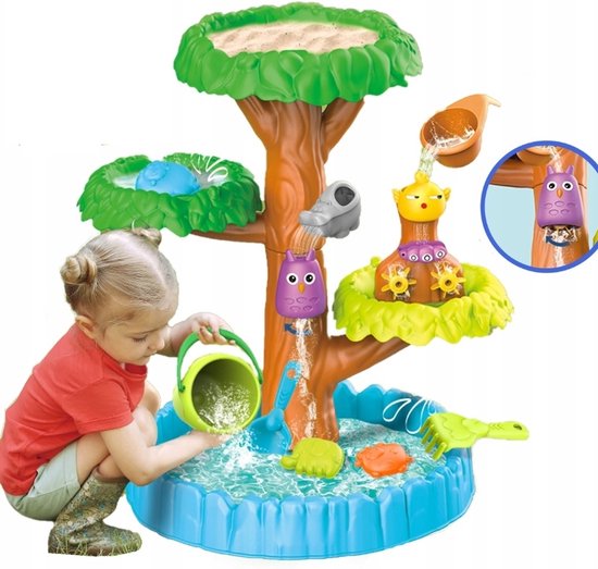Ariko XXL Speelgoedboom voor water en zand - Zandtafel - Zandbak, Watertafel, 4 verdiepingen, Makkelijk Schoonmaken, 16 delig.