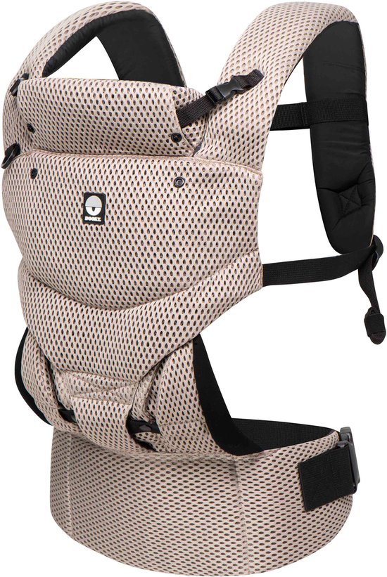 Dooky Draagzak Baby - Baby Carrier Urban Comfort Beige Desert - Kinderdrager - Draagzak Peuter en Baby 3,5-15 kg - Ergonomische M-positie - Rugdrager - Verstelbaar en Ademend - Draagzakken - Babydraagzak