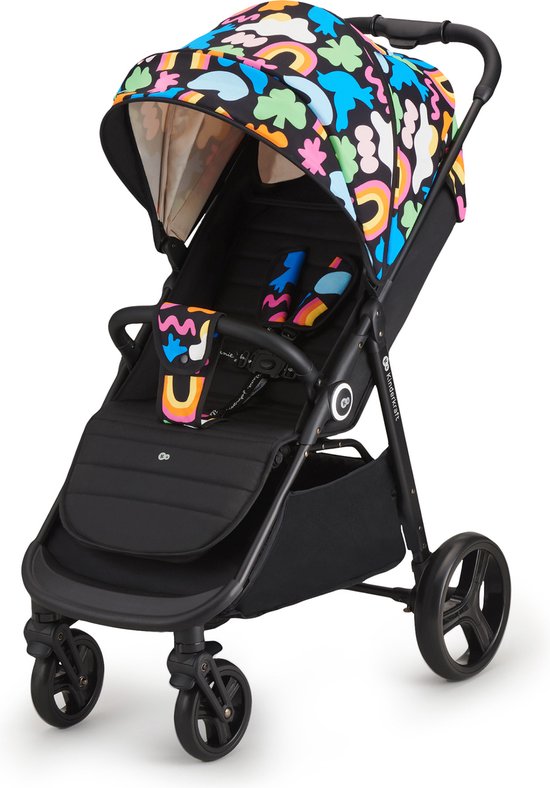 Kinderkraft GRANDE PLUS Kinderwagen – Lichtgewicht met Stalen Frame – Klik&Vouw Systeem – Grote Wielen – Tot 22 kg – Happy Shapes