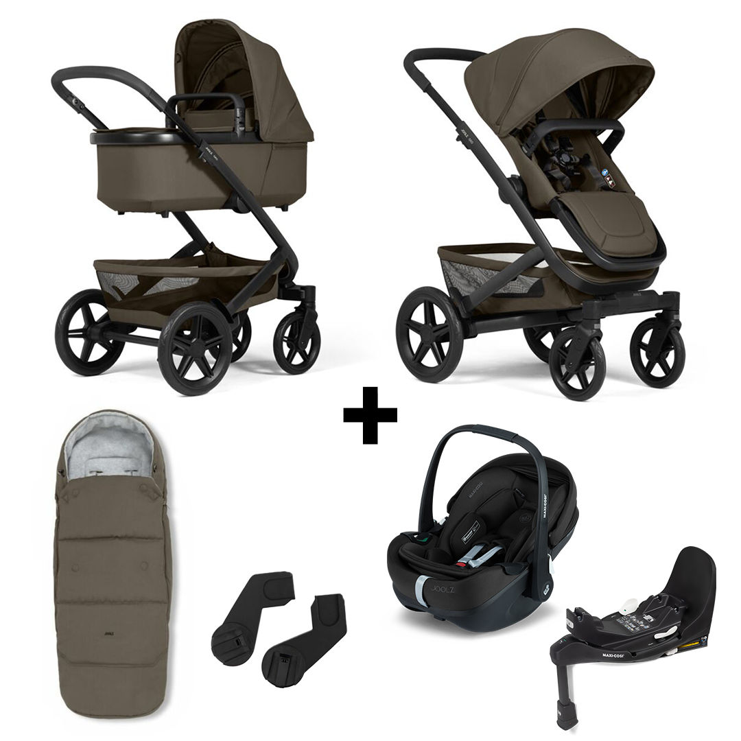 Kinderwagen Joolz Geo³ Hazel Brown Special Edition + Autostoel Joolz x Maxi-Cosi, Slide Tech Base&Accessoires
