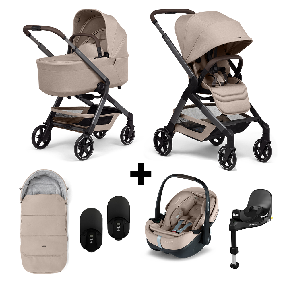 Kinderwagen Joolz Hub2 Sandy Taupe + Autostoel Joolz x Maxi-Cosi, Slide Tech Base&Accessoires