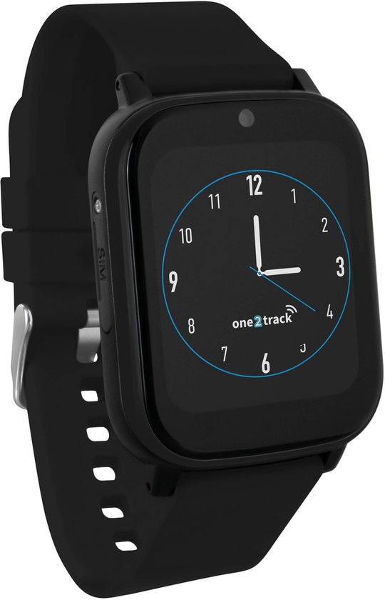 one2track Connect NEXT zwart | GPS horloge voor kinderen | Bekijk de locatie van je kind. Stel veilige zones in. En videobellen met de leukste smartwatch voor kinderen