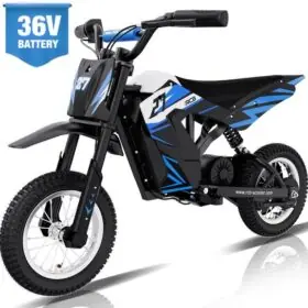 RCB Elektrische kindermotor | 36V Cross Bike Off-road| 3 Versnellingen (8/12/25 km/u)| Blauw/Zwart